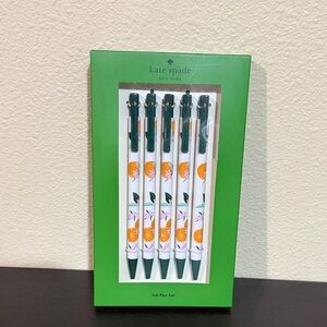 Kate Spade Orange Toss Print Click Pen Collection Set of 5
